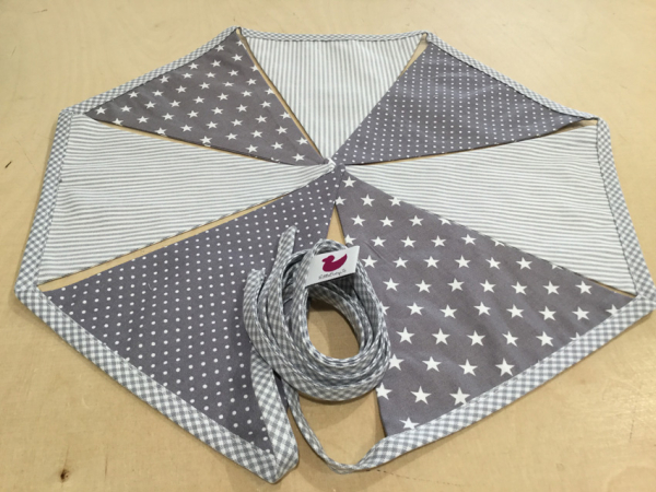 Wimpelkette grau Mix - personalisierbar