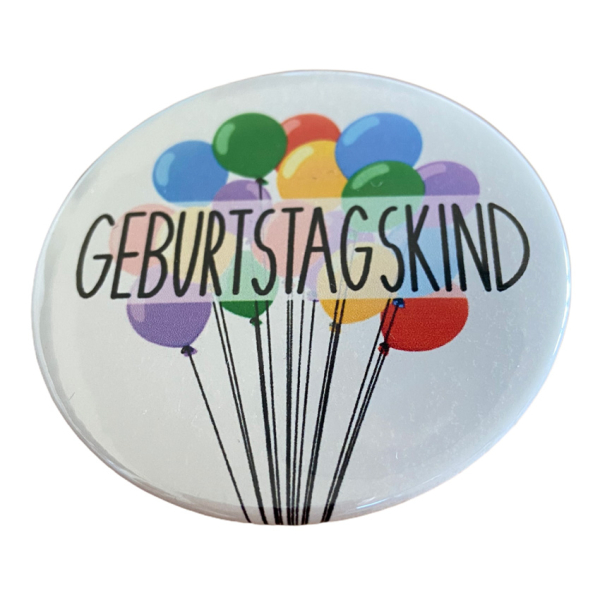 Button Geburtstagskind Ballons mit Kleidermagnet