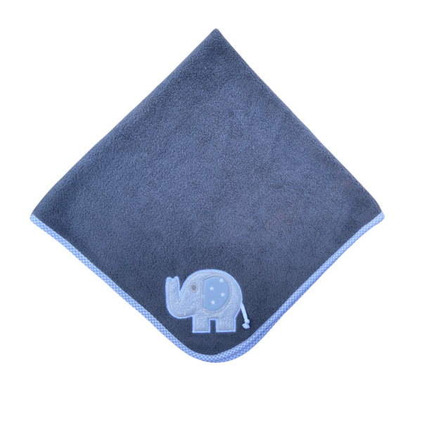 Babydecke dunkelgrau mit Elefantenmotiv 75 x 75 cm - personalisierbar