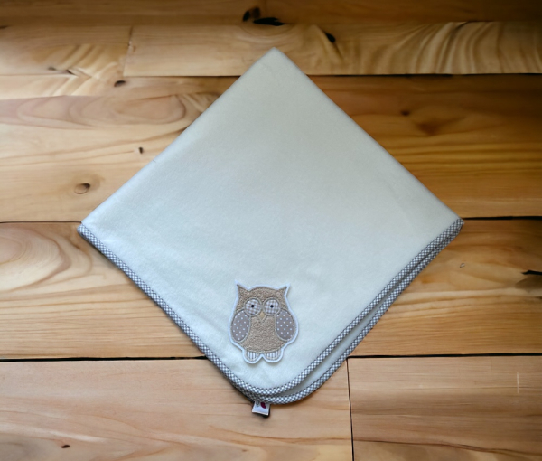 Babydecke mit Eule personalisierbar