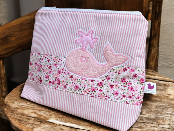 Kulturtasche in rosa Mix - personalisierbar