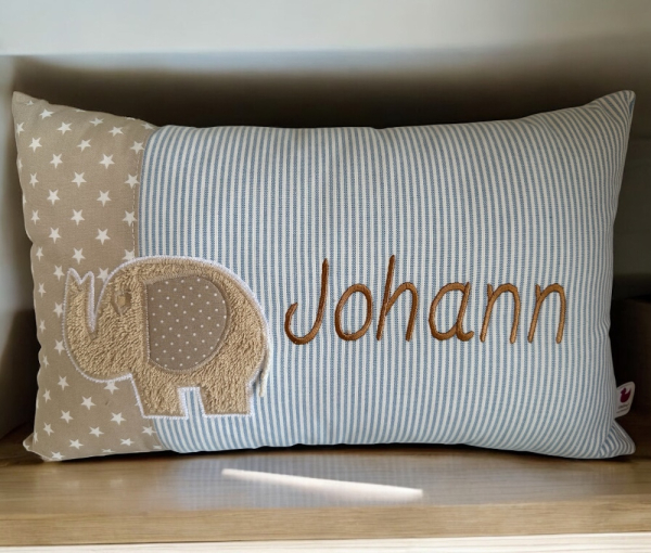 Namenskissen mit Elefant