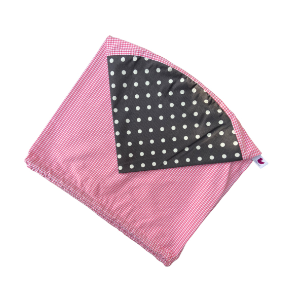 Sitzkissenbezug in rosa und anthrazit - personalisierbar